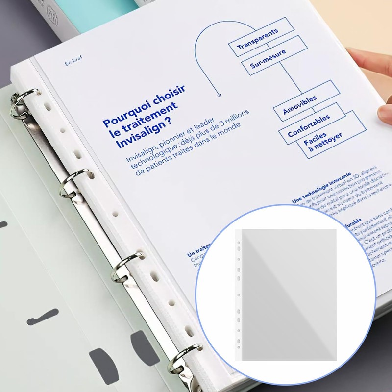 High Quality Set of 100 Clear A4 Recyclable Plastic Document