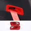 cartiangous 2pcs Red ABS Car Seat Belt Frame Trim For