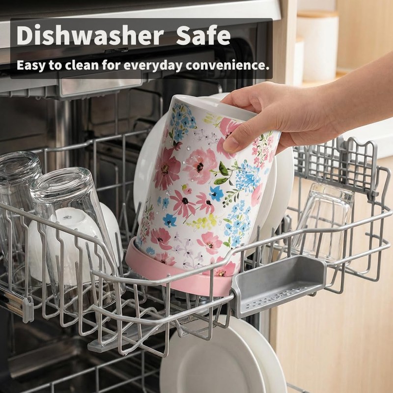 ISUISLE Ceramic Utensil Holder for Kitchen Counter with Draining Base,