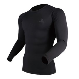 Otafuku Glove JW-276 Men's Winter Inner Wear, Long Sleeves, Round Neck, Thermodeo, Heat Retention, Full Deodorizing, Sweat Absorbent, Quick Drying, Compression, Black, M