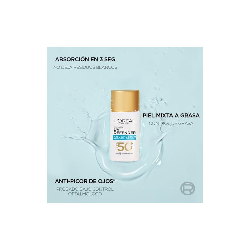 L'Oréal Paris UV Defender Aquafusion Protector Solar Diario FPS50+, Protector