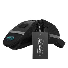 Qchomee Waterproof Bike Saddle Bag, Under Seat Bicycle Pack Reflective Tool Accessories Storage Pouch Cycling Wedge Bag With Inner Pocket Taillight Hook Loop for Mountain Road Bike Night Riding