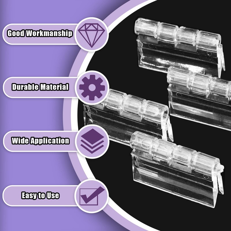 Swpeet Assortment Kit: 60 Pcs Mini Acrylic Hinges, Hasps, Lock