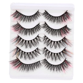 Mikinona 5pairs Faux Lashes Multi Cosplay Eyelashes for Women Girls Vibrant Look for Parties Daily Wear Easy to Apply Comfortable Reusable