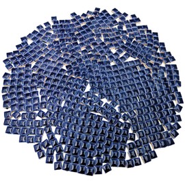 500g Square Ceramic Mosaic Tiles, 500PCS 1 * 1CM Handmade Making Creative Micro Mosaic Pieces for Lovers DIY Mosaic Projects and Home Decorations (Deep Blue)