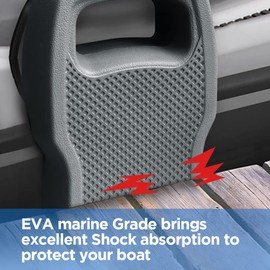 Sebnux Boat Bumpers for Docking Portable Boat Fenders EVA Pontoon Boat Fenders Ideal for Fishing Boat, Pontoon Boat, PWC and Jet Ski (Grey Long Shape 4 Pack)