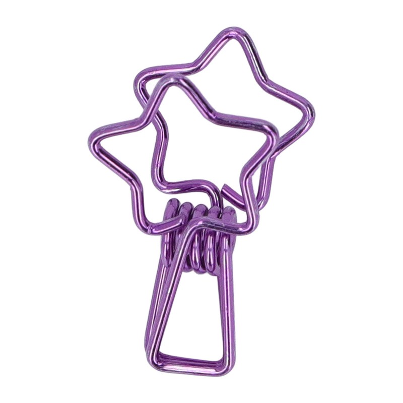 100pcs Star Binder Clips Cute Cartoon Hollow Strong Clamping Force