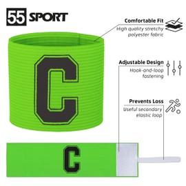 55 Sport Football Adult & Junior Captain's Armband - Junior - Green