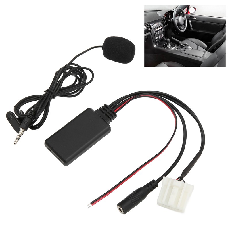 Bluetooth5.0 AUX IN Cable Adapter ISO Handsfree Microphone Replacement for