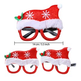 Octonyluck Pack of 12 Christmas Glasses, Christmas Glitter Party Glasses, Christmas Glasses for Children and Adults, Christmas Glasses with Various Christmas Motifs