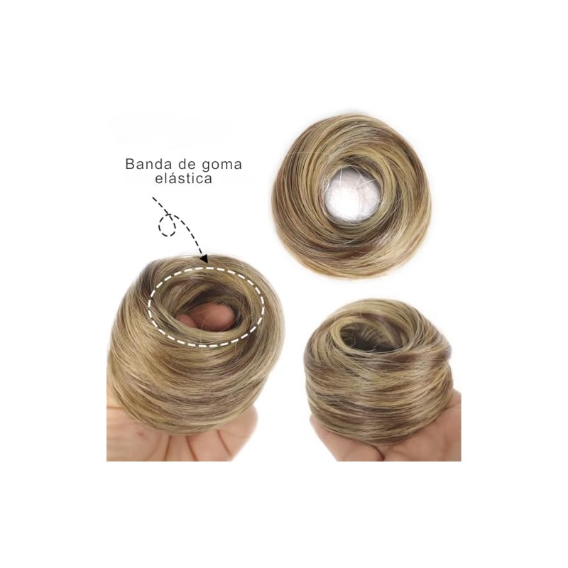 1pz Extensiones Cabello Postizo Moño Cebolla Volumen Peinado Chongo Dona