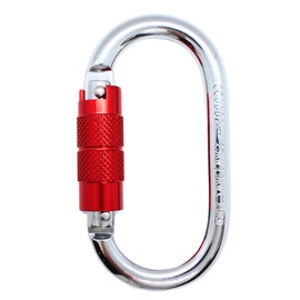 Carabiner Specialty Store Kobe Kiraru Auto Lock (Twist Type), CE Certified, Breaking Strength, Approx. 5502.5 lbs (25 kN), Domestic Tested, Oval Shape, Steel, Weight 5.6 oz (166 g) per Piece (1 Red