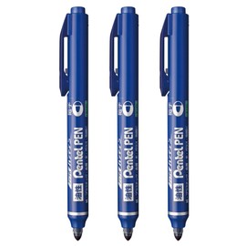 Pentel Permanent Pen Retractable Handy S Pentel PEN AMZ-NXS15CP3 Fine Point Blue 3 Pens