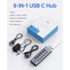 Lionwei Universal 8-Port Powered USB C Hub USB 3.0x6+SD/TF Card