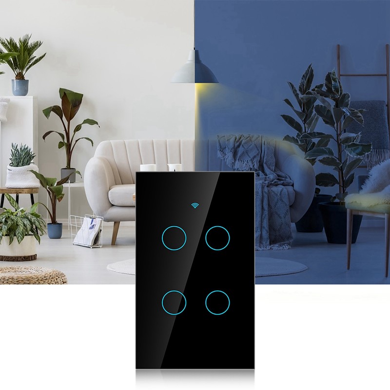 WiFi Touch Screen Switch Single Circle for 4‑Way AC