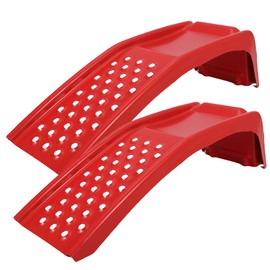 9" Lift Solid Steel Car Ramp 8000 Lbs Capacity, 2000 Lbs Per Ramps, Heavy Duty Truck Ramps for Car Repair or Vehicle Maintenance, 2 Pack Car Ramps, Red