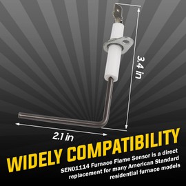 SEN01114 Furnace Flame Sensor by Seentech Compatible with Trane American Standard Gas Furnace- Repalces: SEN00337,SEN00441,SEN00491,SEN1114,B340888P01 (Pack 1)