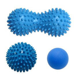 3PCS Spiky Massage Balls and Lacrosse Ball Set, Deep Tissue and Trigger Point Massage Balls for Back,Feet and Hands,Plantar Fasciitis Ball,Relax Muscles and Release Stress