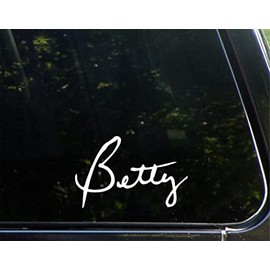 Betty (6" x 3-3/4") Dye Cut Decal Bumper Sticker for Windows, Cars, Trucks, Laptops, Etc.