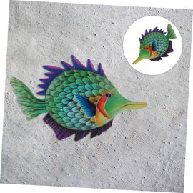 Holibanna Metal Fish Wall Decor Eye-catching Ocean Art Sculpture for Indoor Outdoor Decoration for Home Garden Shops and Hotels Vibrant Design