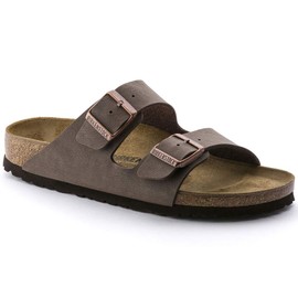 BIRKENSTOCK Unisex Arizona Birko-Flor Nubuck Mules, Mocha Brown