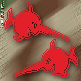 Sticker #A216 Swordfish U96 U-Boot Navy Crest Red 10 x 6 cm 2-Piece Set