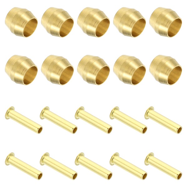 PATIKIL Brass Compression Sleeves Ferrules for 3/16 Inch OD Hose