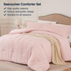Quataly Pink Oversized Queen Comforter Set - 3 Pieces Seersucker