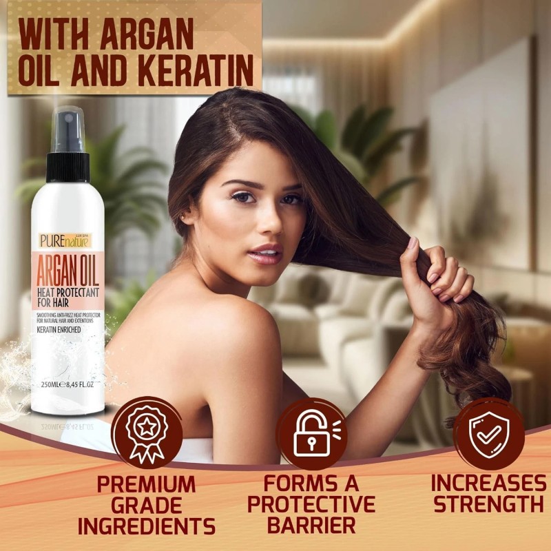 Unbranded Moroccan Argan Oil Heat Protectant Spray for Hair -