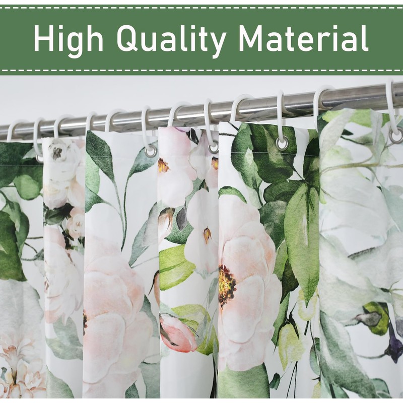 GKLEASG Sage Green Eucalyptus Shower Curtain Watercolor Leaves Floral Spring
