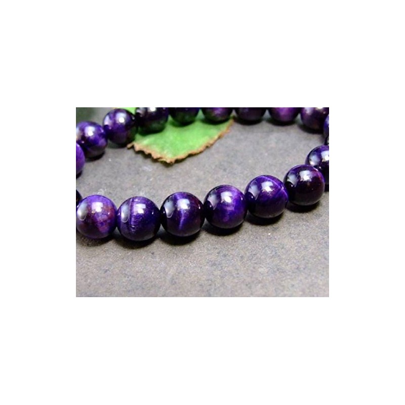 【hinryo】 8mm～14mm 5A パープルタイガーアイ 虎目石 ブレスレット ポーチ付き 天然石 パワーストーン (32456C