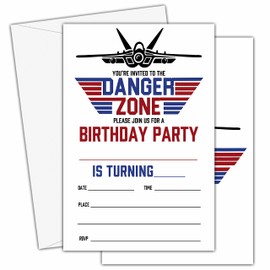 zriauber Fighter Jet Birthday Invitations 20 Army Military Style Invite Cards with Envelopes Birthday Party Celebration Supplies-B09