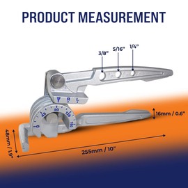 Goldman Service - 3-in-1 Manual Tube Bender - 180 Degree Bend for Copper, Aluminum and Brass Hollow Tubes - Sizes 1/4", 5/16" and 3/8"