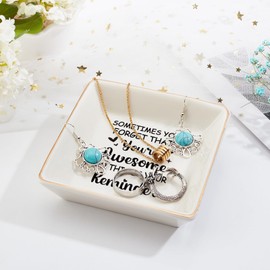 SUPERDANT You're Awesome Jewellery Tray Square-shaped Jewellery Dish Inspirational Quotes Trinket Tray Decorative Ring Holder for Birthday New Year Mother's Day Gifts Bedroom Decor
