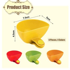 RELKLYU 4 Piece Clip On Dip Bowl Creative Dipping Bowl Kitchen Tools Plastic Spice Stitch Dining Supplies