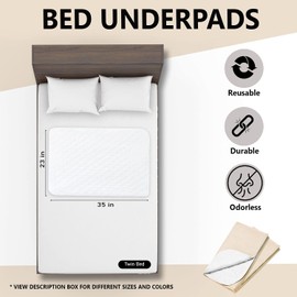 Platinum Care Pads Reusable Bed Underpad - Machine Washable & Dryable, Waterproof, Extra-Absorbent, Personal Care & Hospital Rated Under Pad (Beige/Tan, 23x35)