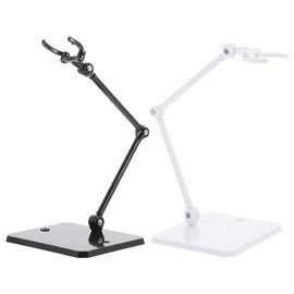 TOYANDONA Miniature Dolls 2pcs Action Figure Stand Adjustable Doll Stand Assembly Action Holder Base Display Stand for Figure Model Toy Doll Accessories White Black Action Figures