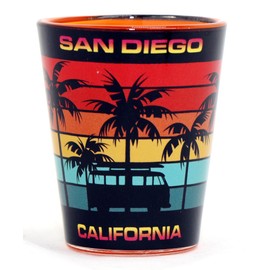 San Diego California Retro Line Shot Glass