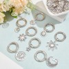 HOBBIESAY 16Pcs 8 Styles Moon Sun Boot Charms 41-66mm Antique