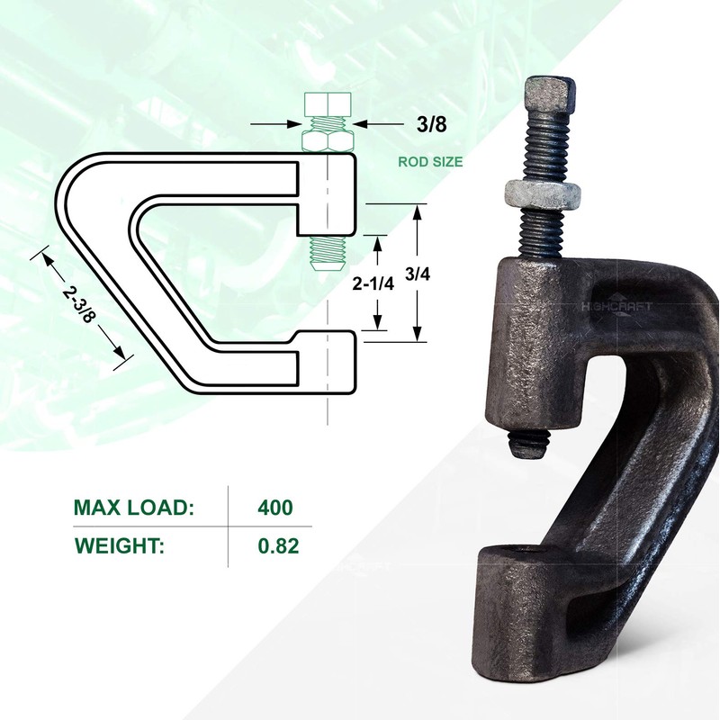 Highcraft PCLMPPL38-5 Heavy Duty Industrial Purlin Beam Clamp for 3/8''