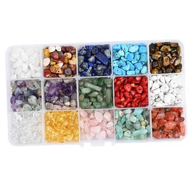 Tofficu DIY Jewelry Tools Box Jewelry Making Kit 15-Grid Bead Decor for Necklace Bracelet