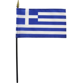 Greece - 4 in x 6 in World Stick Flag