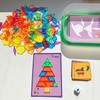 Odoorgames 140 Pcs Translucent Pattern Blocks,Geometric Shapes,Translucent Toys,Light Table Accessories