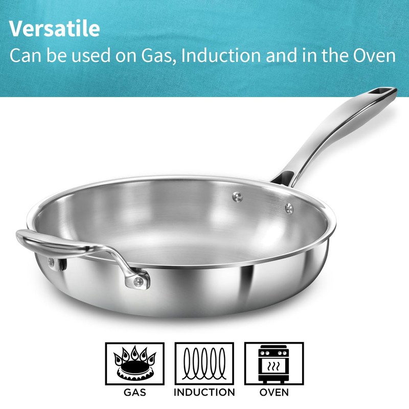 Hawkins Pro 26 cm Frying Pan, Triply Stainless Steel Fry