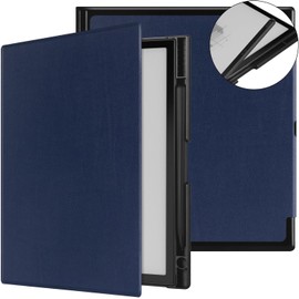 Case for Boox Note Air3 C/Note Air3 B/W Ink Tablet 10.3 Inch 2023, Released-Lightweight Book Folio Back Cover with Auto Sleep/Wake, Built-in Pencil Holder and Hand Strap (Blue)