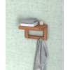 AquaTeak 12" Moa Teak Flat Wall Shelf with Hooks