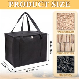 Niuohoy 2 Pack Wood Pellet Storage Containers Stay Dry Fuel Wood Chips Storage Bag Waterproof Outdoor Storage Container for Pellets, Charcoal Carrying Bag