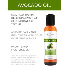 velona Avocado Oil 2 Fl Oz | 100% Pure and Natural Carrier Oil | Expeller-Pressed | Hair, Body and Skin Care | Use Today - Enjoy Results