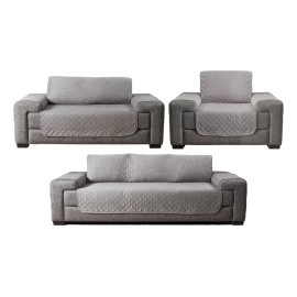 Vianney Juego De 3 Cubresillones Gris Neutral Vianney Doble Vista