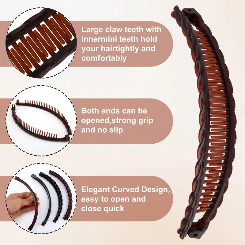 8 Pcs Banana Hair Clips, Non-Slip Large Hair Claws for
